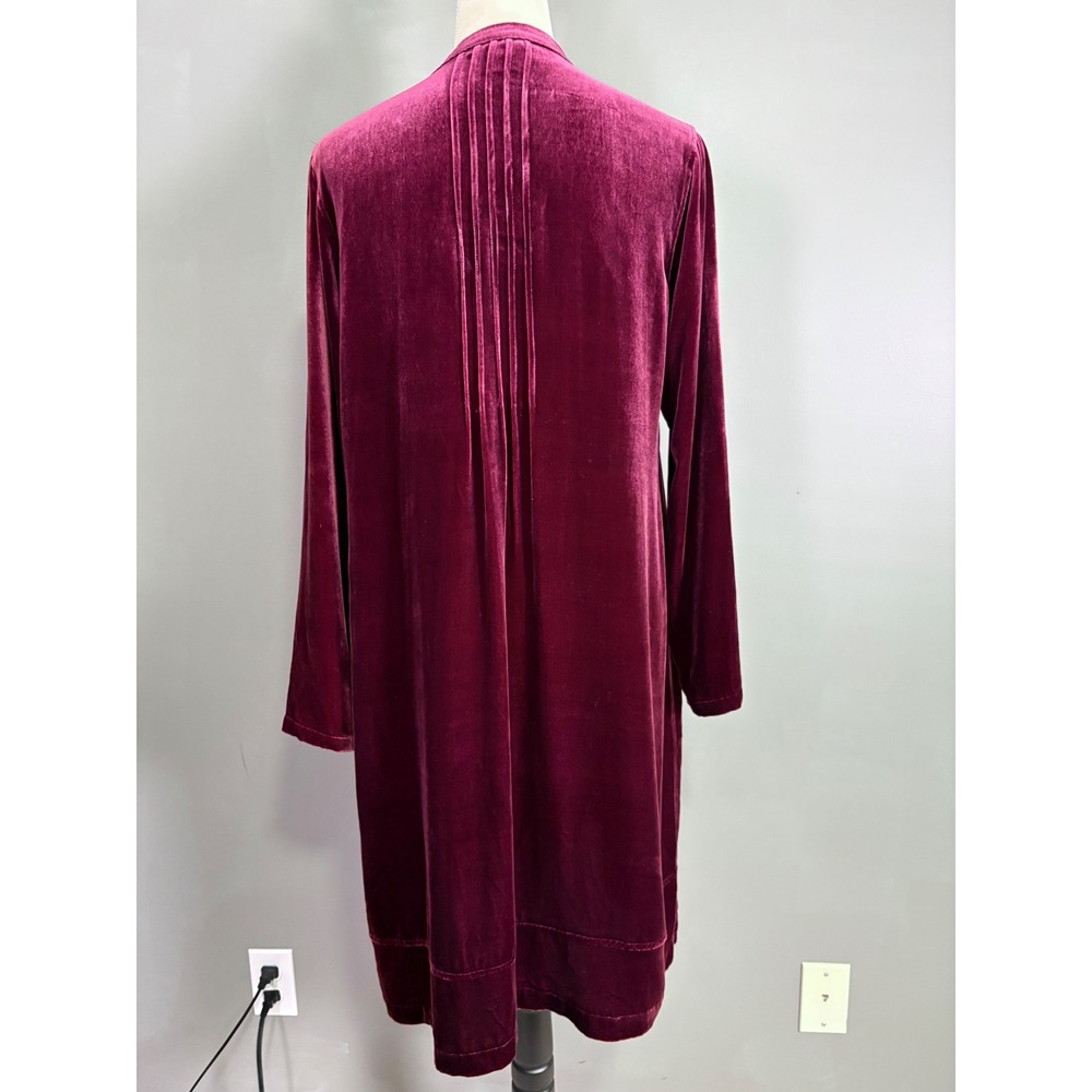 Sundance Tunic Dress S Silk Blend Velvet Pintuck Boho Rich Jewel Whimsigoth Luxe - Picture 3 of 8